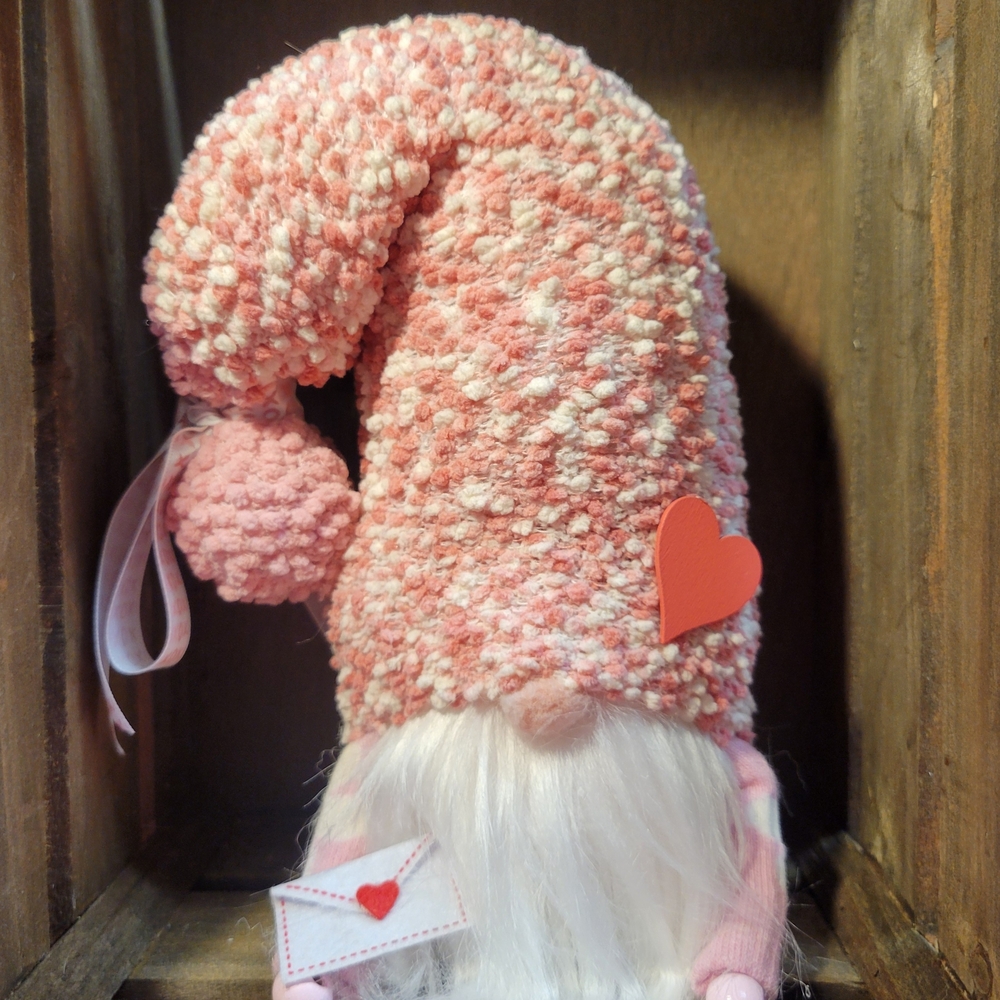 Pink and White Valentine's Day Gnome